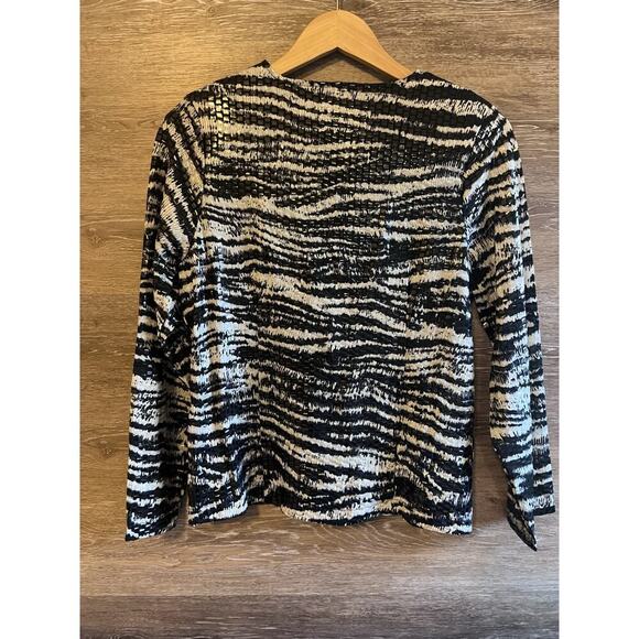 Office Career Zebra Jacket Sz Small Elegant Zipper Timeless Classic - Picture 10 of 10